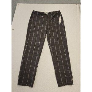 Zach & Rachel Pants Womens Checkered Stretch Elastic Pull On Slim Ankle 6 New